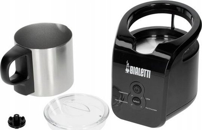 Shkumës qumështi elektrik Bialetti Choco & Milk, shumëfunksional, enë inoksi, i zi