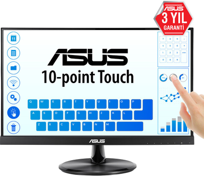 Монитор на допир ASUS VT229H, 21.5\", 10-точковен допир, црн