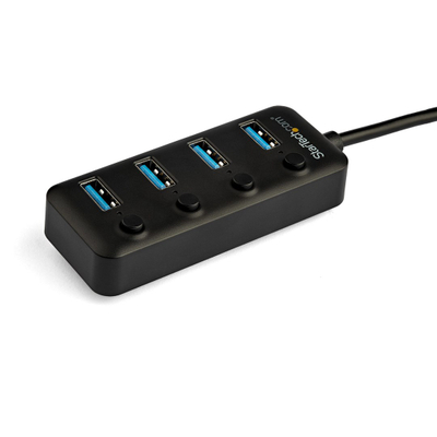 HUB USB StarTech 4 Porta, USB C në 4x USB 3.0, i zi