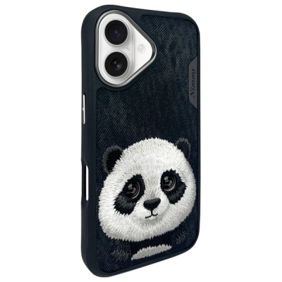 Kapak telefoni Nimmy Big Eyed Pet 2.0 Panda për iPhone 16 6.1", TPU PC, i zi