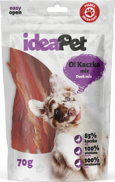 Shpërblim për qen Ideapet Duck Mix, snack me mish rose, 70g