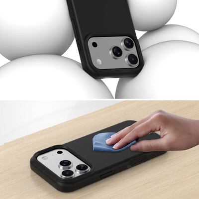 Mbështjellës silikoni 4smarts Cupertino për iPhone 17 Pro Max, MagSafe, i zi