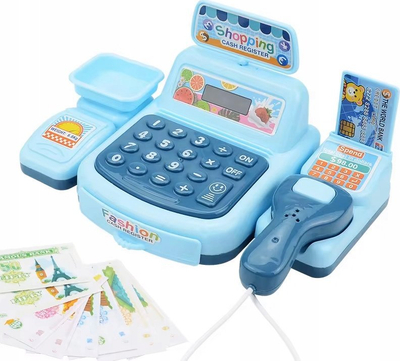 Lodër kasë Mega Creative Cash Register 532402, me zë, me gajdëra, blu