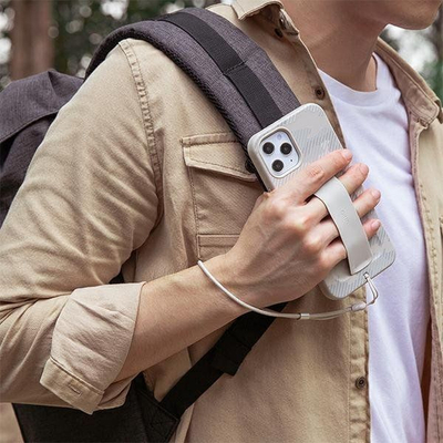 Mbulesë telefoni Uniq Heldro për iPhone 12 Pro Max 6.7", me rrip dore, bezhë