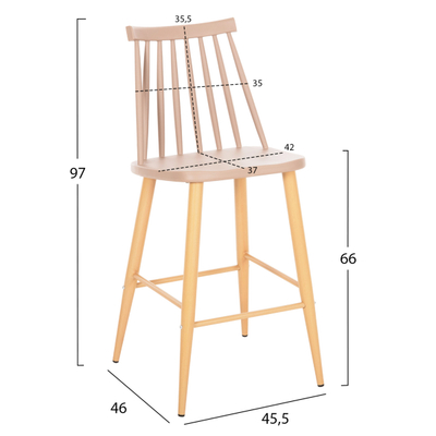 Stol bari mesatar Vanessa 45,5×46×97 cm (HM9300.25)