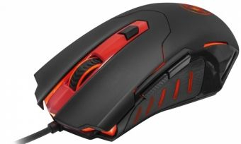 Mouse gaming Redragon Pegasus M612, me kabllo USB, me drita RGB, zi me t’kuqe