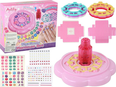 Set loje për thonj Nail Set, ngjitëse dhe gurë dekorativ, rozë