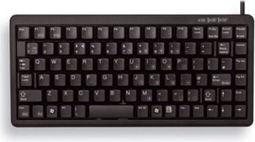 Tastierë CHERRY G84-4100 Compact, me kabllo USB PS2, QWERTY UK, e zezë
