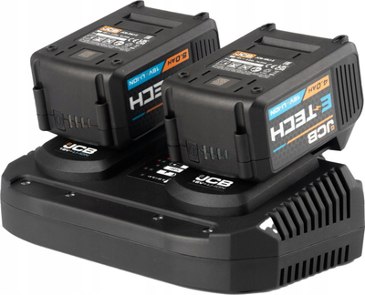 Karikues i dyfishtë JCB 57229, 18 V, 200 W, i zi