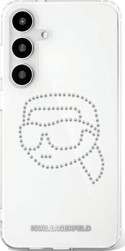 Kapak telefoni Karl Lagerfeld Samsung Galaxy S25, Rhinestones Karl Head Logo, transparent