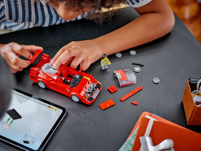 Lodër ndërtimi LEGO Ferrari F40 Supercar, set model ndërtimi, për ekspozim, shumëngjyrëshe