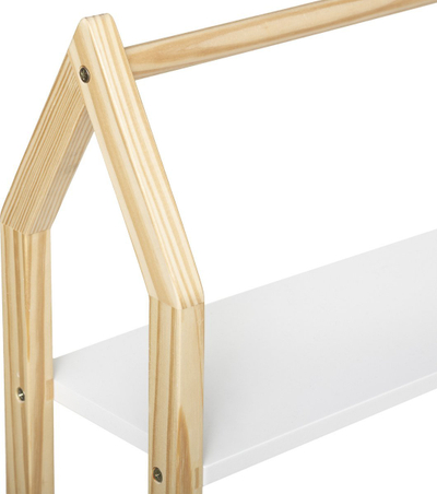 Raft muri Atmosphera Kids House, 2 nivele, dru pishe MDF, i bardhë