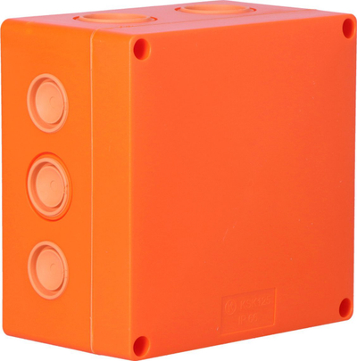 Kuti lidhje kabllosh KOPOS KSK 125_2PO6, 126x126x77mm, IP66 fire safe, portokalli