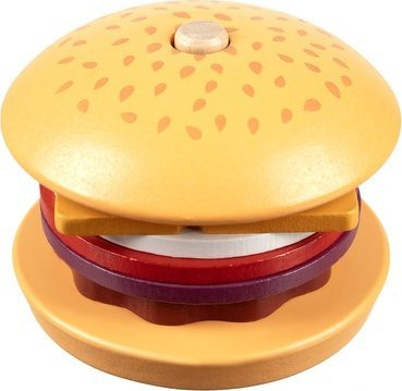 Lodër druri edukative Kruzzel 22673 Wooden Burger, set hamburgeri, shumëngjyrëshe