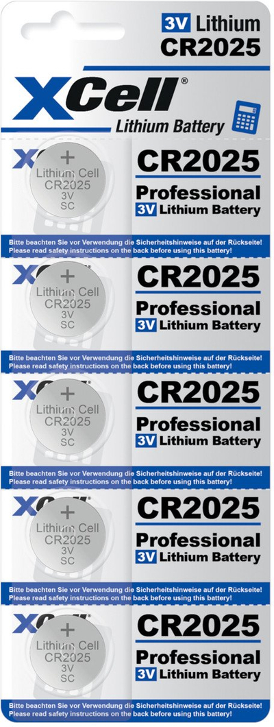 Bateri litium monedhë Hückmann CR2025, 3V, 170mAh, set me 5 copë