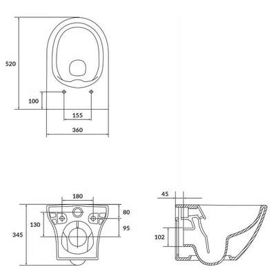 WC i varur Cersanit Larga K120-003, CleanOn, Euro White
