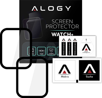 Mbrojtëse ekrani Alogy Full Glue 3D Flexible Glass, 2 copë, për Xiaomi Mi Watch China Version, me kornizë të zezë