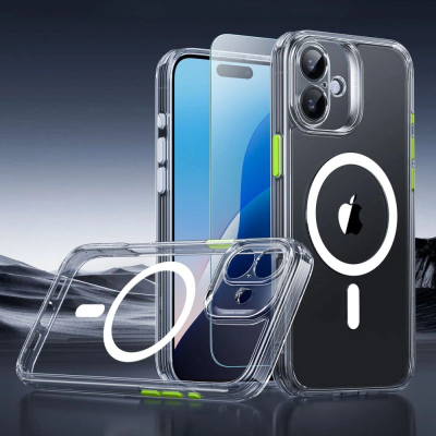 Kapak telefoni ESR Classic Pro HaloLock për iPhone 16, MagSafe, transparent