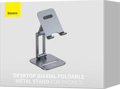Mbajtëse telefoni Baseus Biaxial, metal, paloset, gri