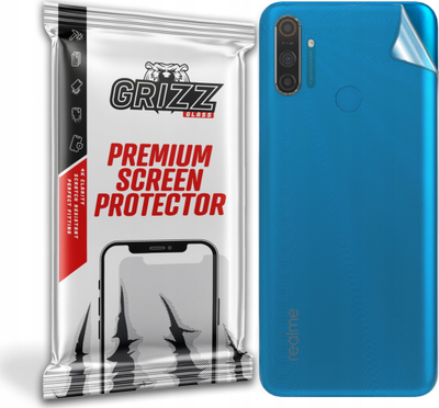 Mbrojtëse e pasme GrizzGlass SatinSkin për Realme C3, fleksibile, transparente