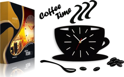 Orë muri ModernClock Kitchen Satin Cup, akrilik, mekanizëm kuarc, e bardhë