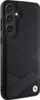 Këllëf telefoni BMW për Samsung Galaxy S24 Plus, lëkurë e vërtetë, i zi