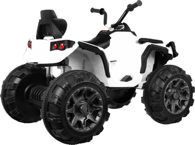 Motorrinë elektrike fëmijësh Quad ATV, 12V, rrota EVA, e bardhë