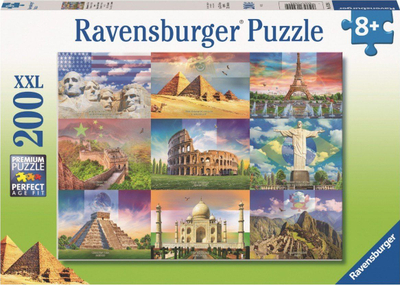 Puzzle Ravensburger XXL Pieces Monuments of the World, 200 pjesë, edukativ, shumëngjyrësh