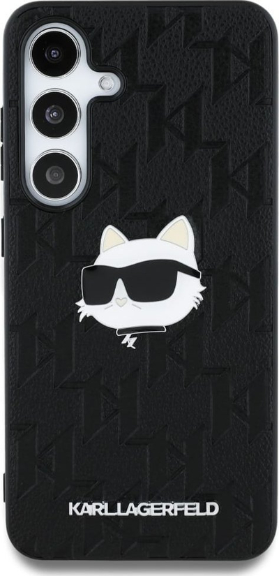 Mbulesë telefoni Karl Lagerfeld Leather Monogram Choupette, për Samsung Galaxy S25, e zezë