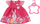 Fustan për kukull Baby Born Dress Flowers, 43cm, me lepurush e lule, rozë shumëngjyrëshe