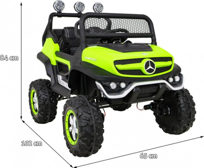 Makinë elektrike fëmijësh Mercedes Benz Unimog JL199, 4x4, 102 cm, e gjelbër