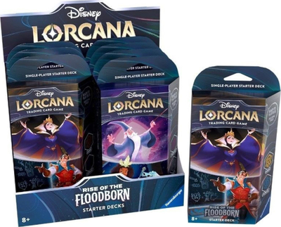 Kuletë fillestare kartash Ravensburger Disney Lorcana Rise of the Floodborn, lojë me letra koleksionuese