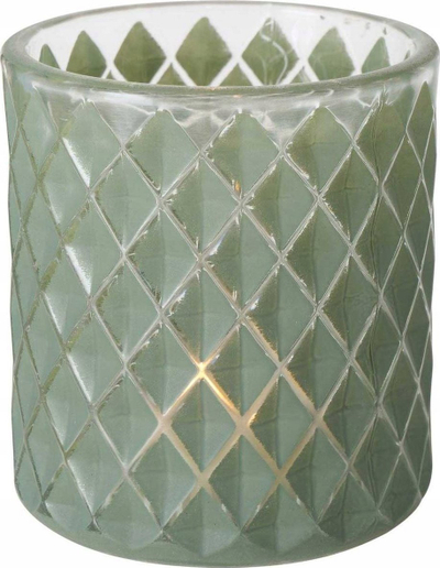 Mbajtëse qiriu Boltze Home Dusting, mozaik xhami, 8cm, e gjelbër