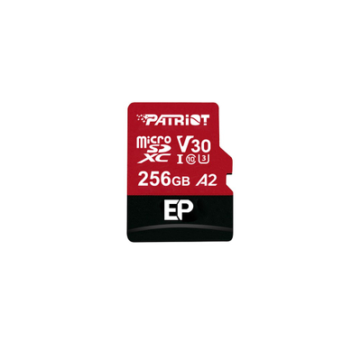 Картичка меморија Patriot EP Series, 256GB, MicroSDXC V30 A2 UHS I, црвена