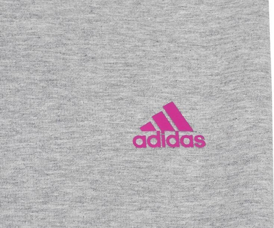 Leggings për goca adidas Lin Tig Jr IC3580, të ngushta, pambuk i përzier, gri
