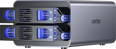 Kuti RAID për HDD Unitek, 2.5"/3.5", deri 40TB, USB C 10Gb/s, gri