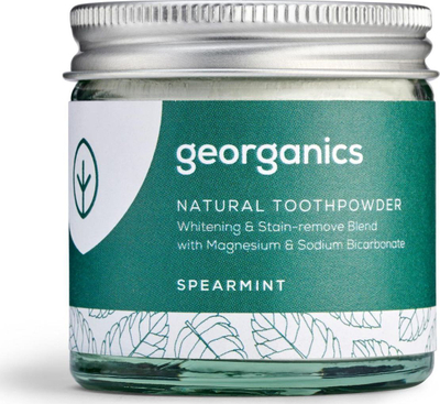Georganics, pluhur për pastrim dhëmbësh, Spearmint, 60 ml