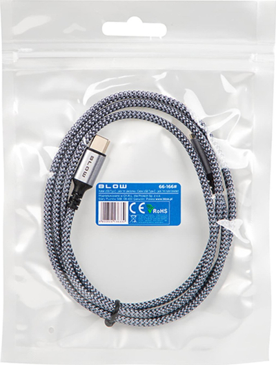 Kabllo audio Blow 66-166, USB-C në 3.5mm, 1m, gërshet gri