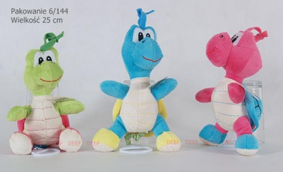 Lodër pelushi breshkë DEEF Baby Turtle, kuti muzike, 25cm, shumëngjyrëshe