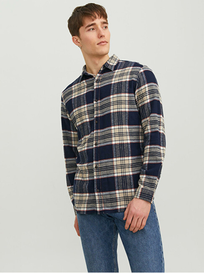 Këmishë Jack&Jones JJPLAIN Slim Fit 12237039 Navy Blazer