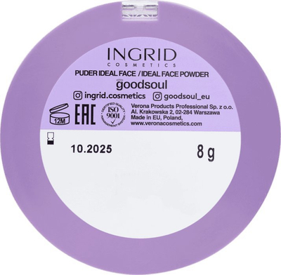 Puder kompakt Ingrid Ideal Face 03, me acid hialuronik, 8 g, bezhë