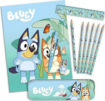 Set shkrimi Bluey Bumper, me çantë të ripërdorshme, shumëngjyrësh