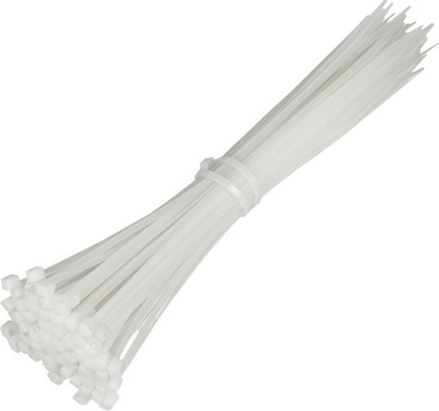 Set lidhëse kabllosh Maclean MCTV-463 W, 250mm, 100 copë, i bardhë
