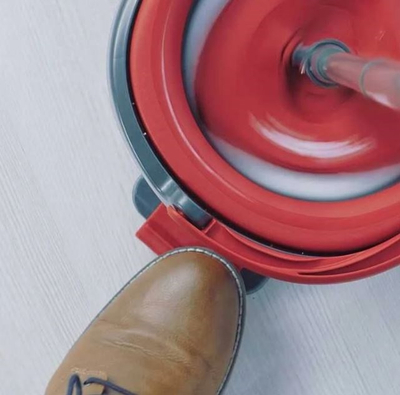 Set mop me kove Vileda Turbo 3in1, sistem rrotullues, trekendor, e kuqe
