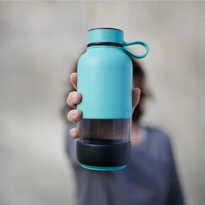 Termoshishe Lékué On The Go, 0.5L, për pije të nxehta edhe të ftohta, turkeze