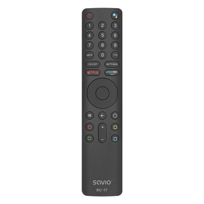 Telekomandë universale Savio RC-17, për Xiaomi TV Smart TV, infra të kuqe Bluetooth, e zezë