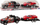 Set lodër makinë pickup me rimorkjo dhe makinë sportive, off road, plastikë, shumëngjyrësh