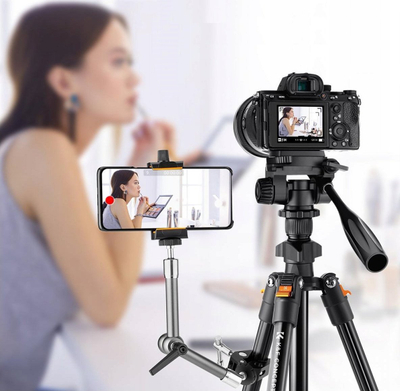 Tripod për aparat fotografik K&amp;F Concept KF09.115 K234A0, 51-162 cm, kokë panoramike 360°, i zi