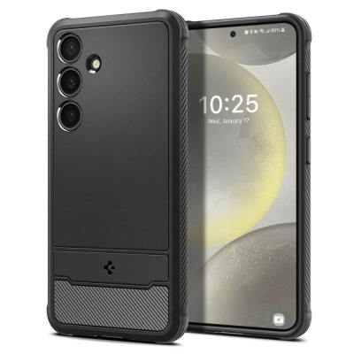Kapak telefoni Spigen Rugged Armor për Samsung Galaxy S24, TPU, i zi mat