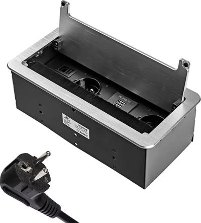 Prizë tavoline Spacetronik SPS-B26S, 2x230V, HDMI RJ45 USB, ngjyrë argjendi